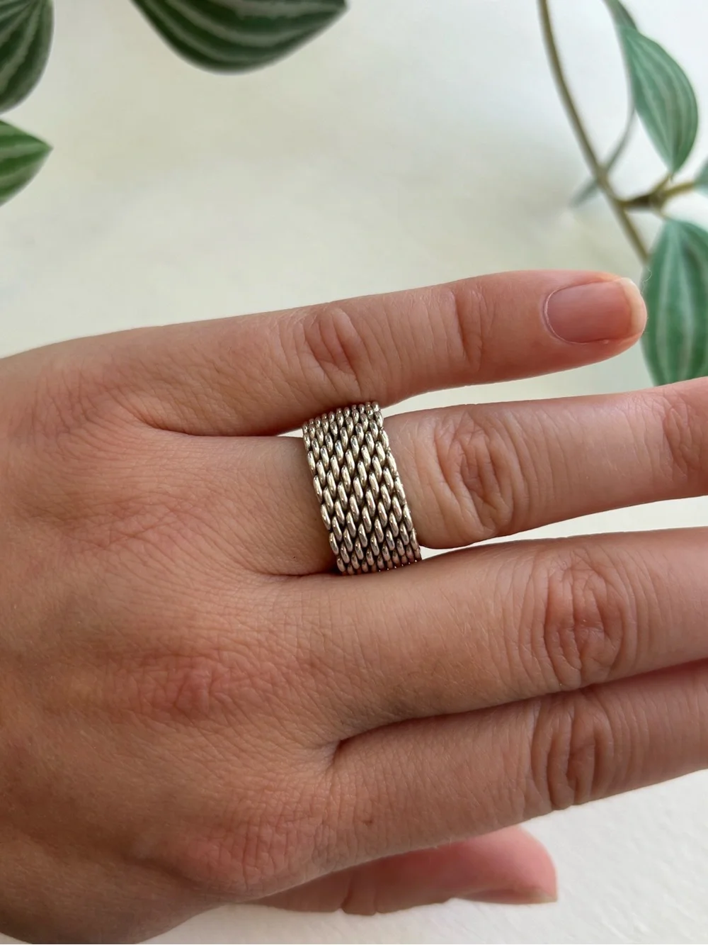 Tiffany & Co. Somerset Sterling Silver Mesh Ring